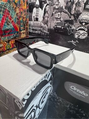 Chunky Black Rectangular Sunglasses